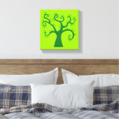 緑の木のグラフィックが環境のおとぎ話 キャンバスプリント (インサイチュ (寝室))