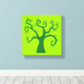 緑の木のグラフィックが環境のおとぎ話 キャンバスプリント (インサイチュ (ウッドフロア))