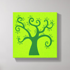 緑の木のグラフィックが環境のおとぎ話 キャンバスプリント