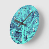緑の木のシルエット ラウンド壁時計 (傾斜)