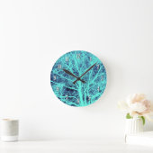 緑の木のシルエット ラウンド壁時計 (ホーム)