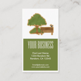 緑の木のベンチのカスタマイズ可能な名刺 名刺