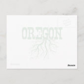 緑の木のルーツワードアートが根付いたオレゴン ポストカード (裏面)