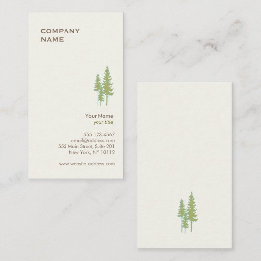 緑の木のロゴ名刺 名刺 (正面/裏面)