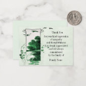 緑の木の上のサンキューカード ノートカード (正面/裏面インサイチュ)