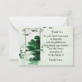 緑の木の上のサンキューカード ノートカード (正面)