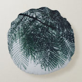 緑の木の低角度写真 ラウンドクッション (裏面)