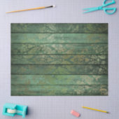 緑の木の切り離し上での金ゴールドのスクロール 薄葉紙 (クラフト)