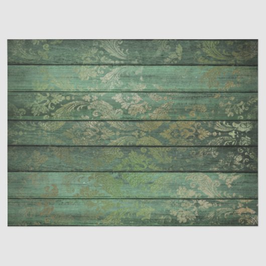 緑の木の切り離し上での金ゴールドのスクロール 薄葉紙 (正面)