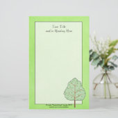 緑の木の文房具 便箋 (スタンド正面)