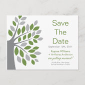 緑の木の日付のポストカードを保存! 案内ポストカード (正面)