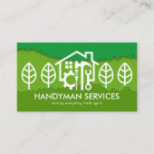 緑の木の景観層の芝生の気に庭園 名刺 (正面)