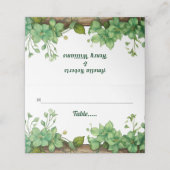 緑の木の縁ど春の結婚式のエスコート プレイスカード (外部開封)