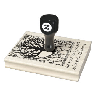 緑の木の諺スタンプ ラバースタンプ