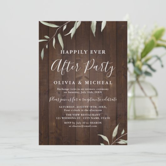 緑の木はパーティーの後ずっと幸せに素朴 招待状 (スタンド正面)