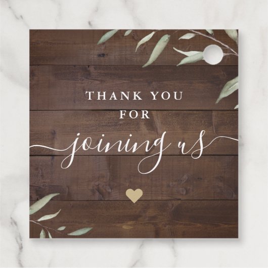 緑の木エレガントは素朴な結婚愛で フェイバータグ (裏面)