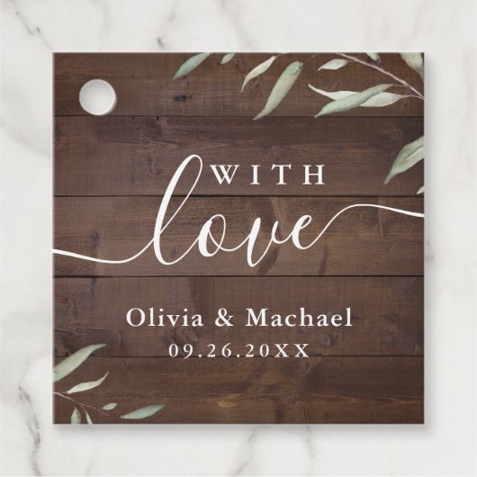 緑の木エレガントは素朴な結婚愛で フェイバータグ (正面)