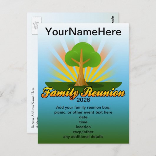 緑の木ファミリ懇親会ロゴ ポストカード (正面/裏面)