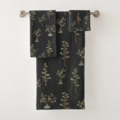 緑の木林のパターン バスタオルセット (インサイチュ)