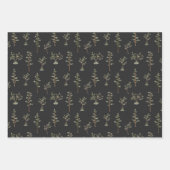 緑の木林のパターン ラッピングペーパーシート (正面2)