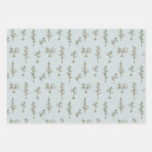 緑の木林のパターン ラッピングペーパーシート (正面)