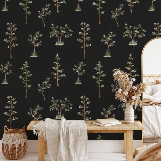 緑の木林のパターン 壁紙 (In situ)