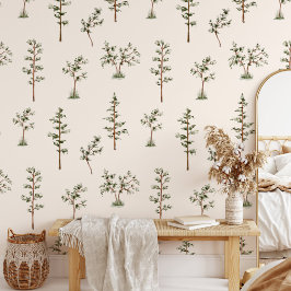 緑の木林のパターン 壁紙