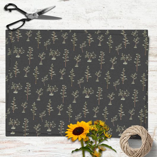 緑の木林のパターン 薄葉紙