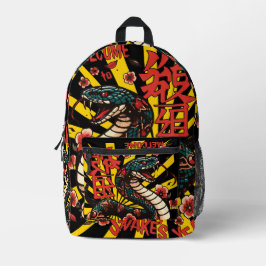 緑の木製スネークアニメスタイル中国の – 新年 プリントバックパック