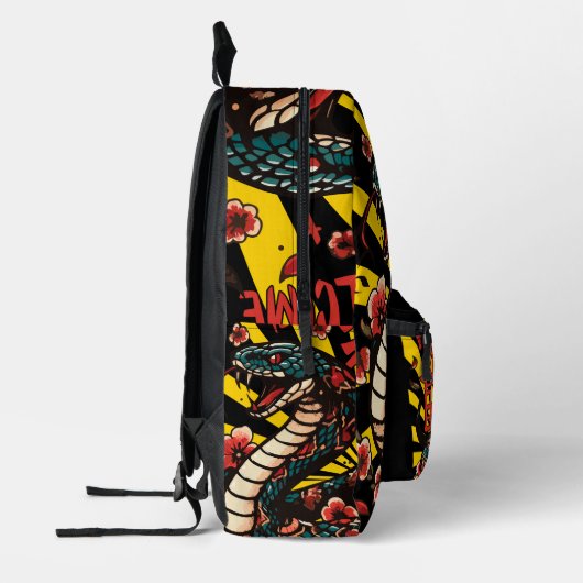 緑の木製スネークアニメスタイル中国の – 新年 プリントバックパック (左)