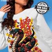 緑の木製スネークアニメスタイル中国の – 新年 Tシャツ