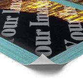 緑の木製フレームで独自の窓を作成 ポスター (角)