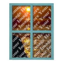 緑の木製フレームで独自の窓を作成