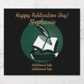 緑の本とクイル スパークリングワインラベル (シングルラベル)