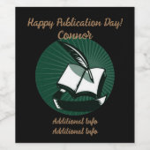 緑の本とクイル ワインラベル (シングルラベル)