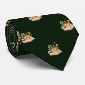 緑の本と花の仕事と卒業ギフト ネクタイ (ロール)