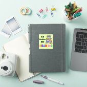 緑の本の山を読んでいる方がいいステッカー シール (iPadカバー)