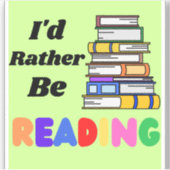 緑の本の山を読んでいる方がいい シール (正面)