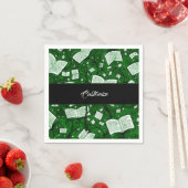 緑の本の背景 スタンダードカクテルナプキン (インサイチュ)