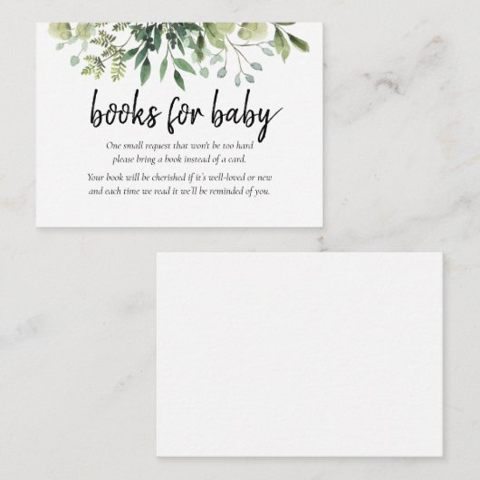 緑の本リクエスト赤ちゃんシャワー囲い エンクロージャーカード (正面/裏面)