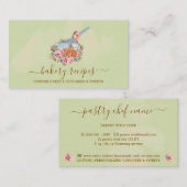 緑の材料を混ぜる料理のレシピ 名刺 (正面/裏面)