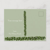 緑の松の光の写真パーソナライズされた シーズンポストカード (裏面)