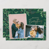 緑の松の実メリーすべて複数の写真 シーズンカード (正面/裏面)