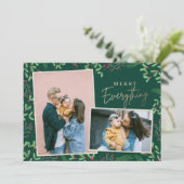 緑の松の実メリーすべて複数の写真 シーズンカード (スタンド正面)