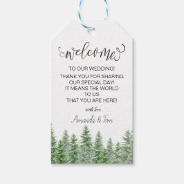 緑の松の書道結婚の歓迎 ギフトタグ