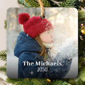 緑の松の木の写真パーソナライズされた セラミックオーナメント