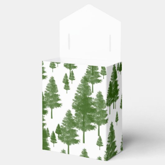 緑の松の木の森のパーティーの好意ボックス フェイバーボックス (オープン)