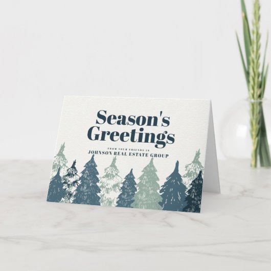 緑の松の木の森 |季節の挨拶 シーズンカード (正面)