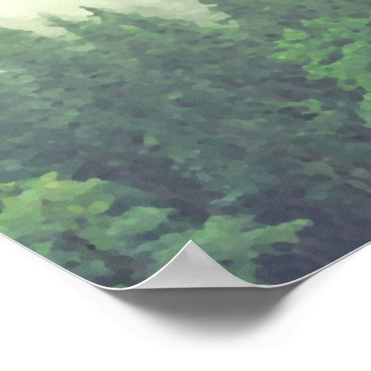 緑の松の木14テーブル結婚の座席表 ポスター (角)