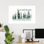 緑の松の森の木が必要 ポスター (ホームオフィス)